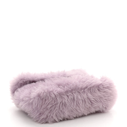 Saint Laurent Shearling Quilted Monogram Loulou Puffer Pouch Clutch Lilac 4 of 10