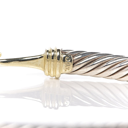 David Yurman Sterling Silver 14K Yellow Gold 5mm Cable Classic Buckle Bracelet 5 of 5