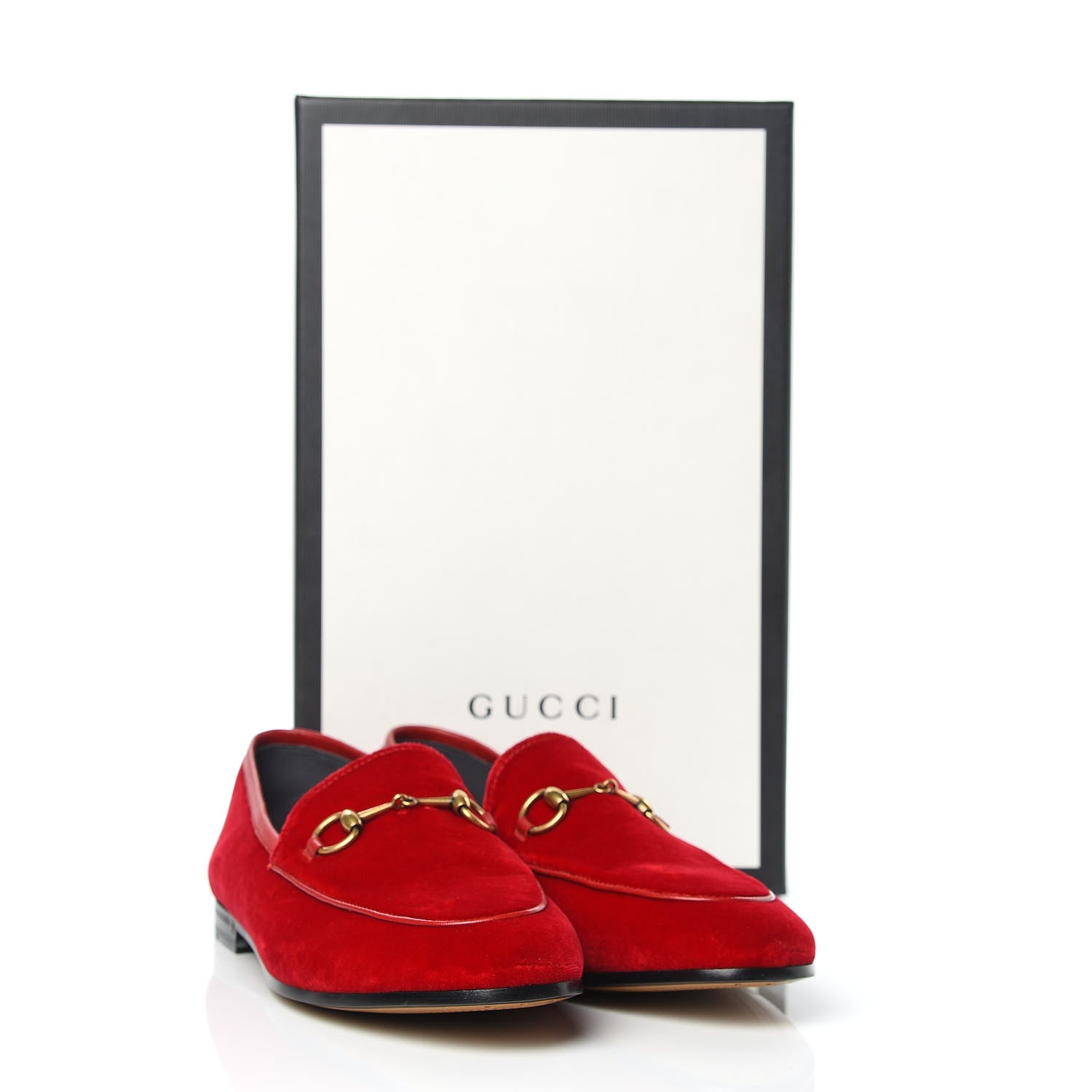 Gucci Velvet Horsebit Womens Jordaan Loafers 38.5 Hibiscus Red 9 of 9