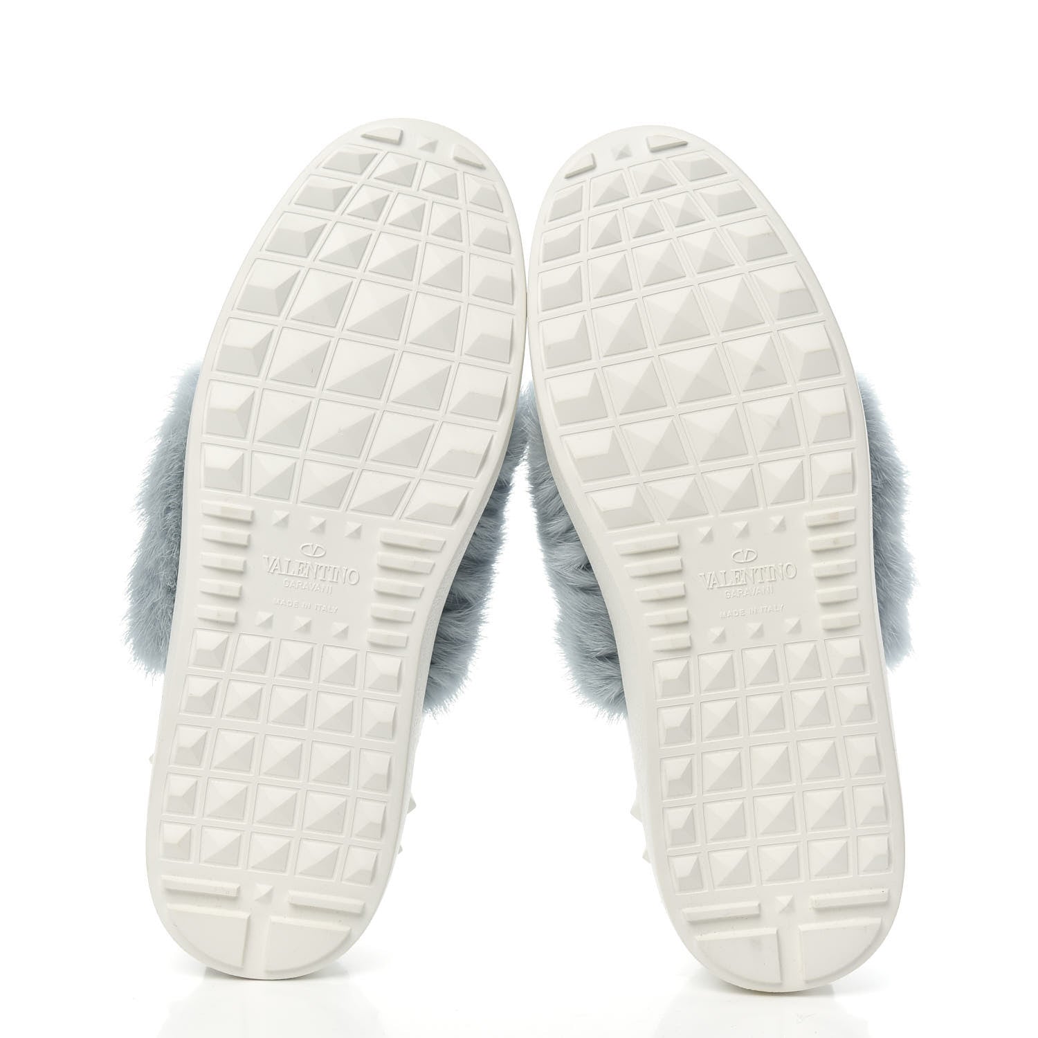Valentino Garavani Calfskin Mink Fur Sneakers 37 White Niagara 5 of 8