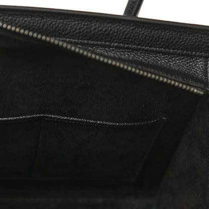 Celine Drummed Calfskin Micro Luggage Black 10 of 12