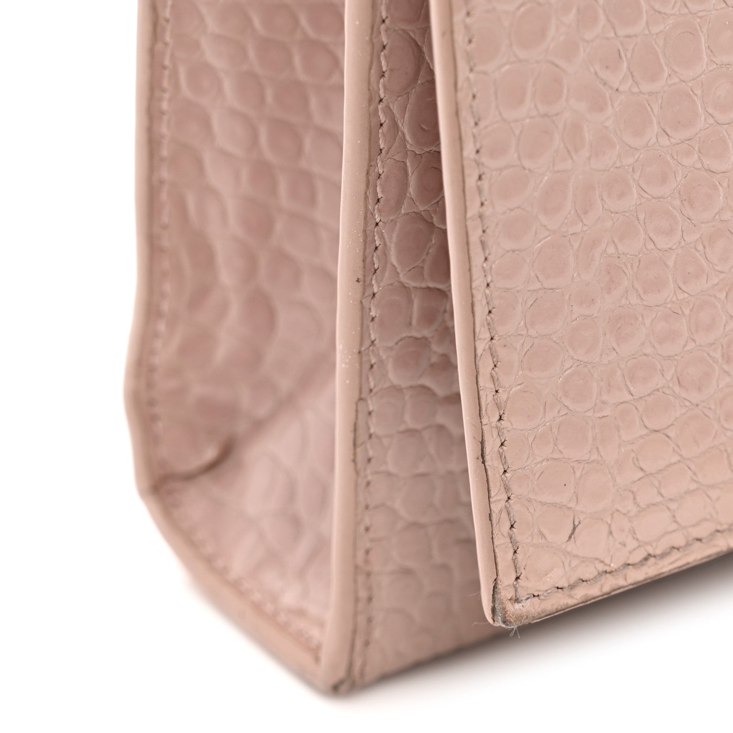 Saint Laurent Calfskin Crocodile Embossed Medium Classic Monogram Kate Tassel Satchel Powder Pink 15 of 16