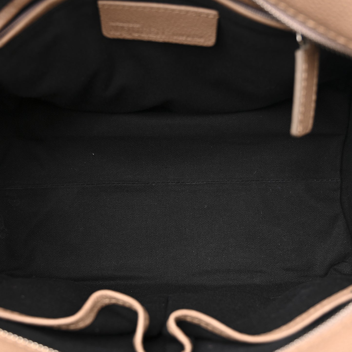 Pebbled Calfskin Small Skull Padlock Zip Around Tote Taupe