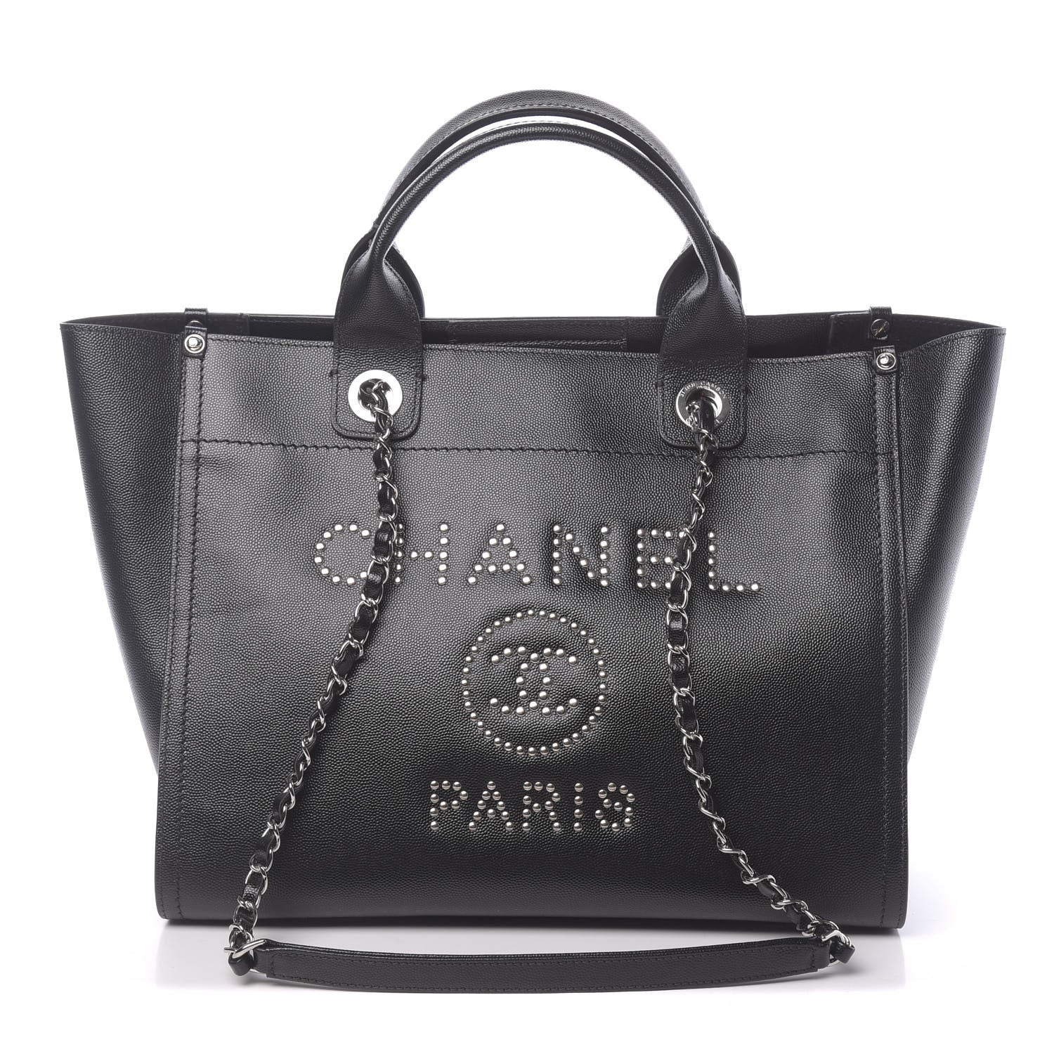 Chanel Caviar Small Studded Deauville Tote Black 1 of 11