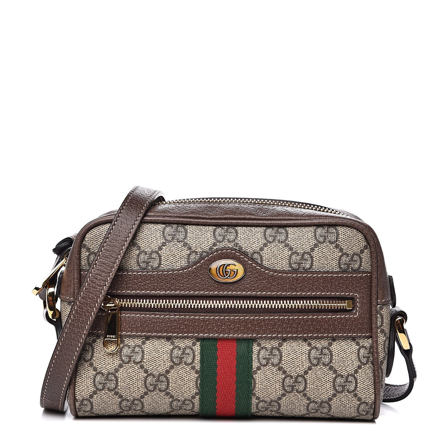 GG Supreme Monogram Web Mini Ophidia Shoulder Bag Brown