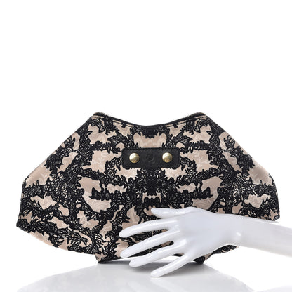Alexander McQueen Silk De Manta Lace Print Clutch 2 of 7