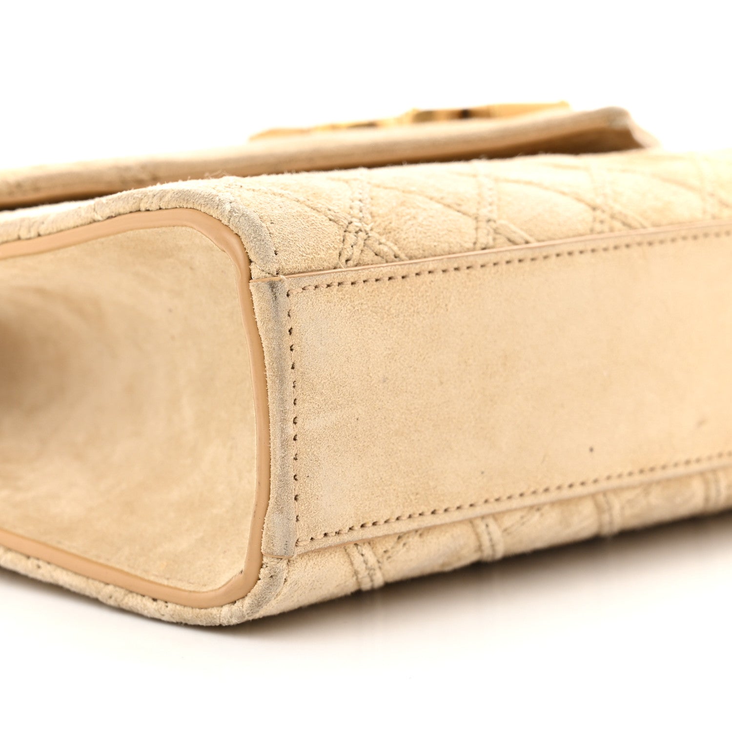 Saint Laurent Suede Mixed Matelasse Triquilt Medium Monogram Envelope Satchel Sea Salt 8 of 17