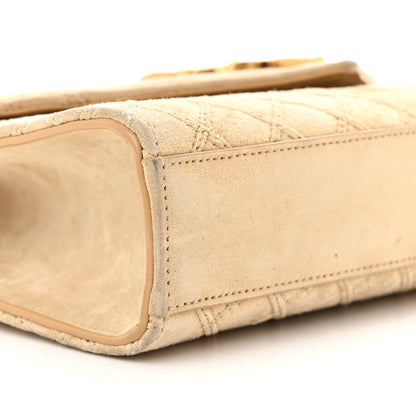 Saint Laurent Suede Mixed Matelasse Triquilt Medium Monogram Envelope Satchel Sea Salt 8 of 17