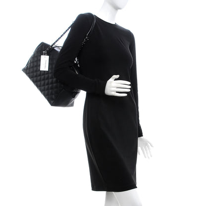 Chanel Calfskin Quilted Feather Weight Bowling Bag Black 2 of 13