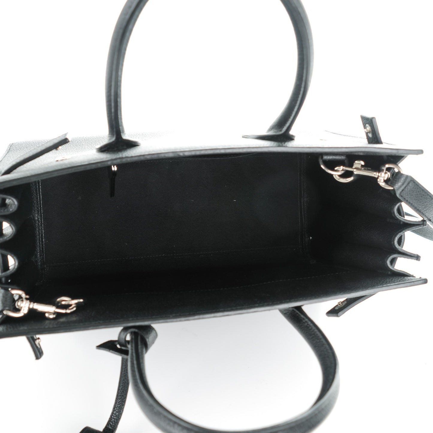 Grained Calfskin Baby Sac De Jour Black