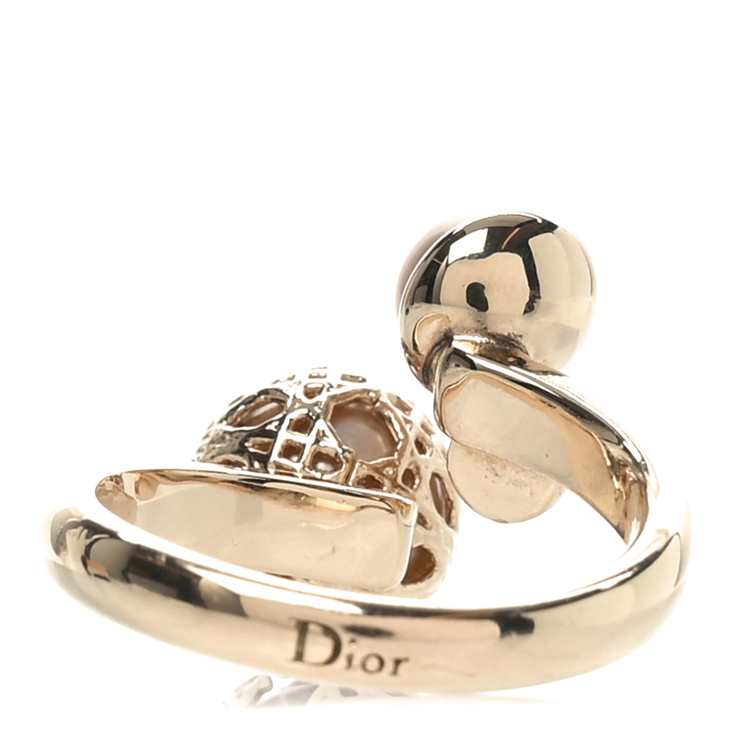 Christian Dior Pearl Secret Cannage Ring 52 6 Rose Gold 1727602