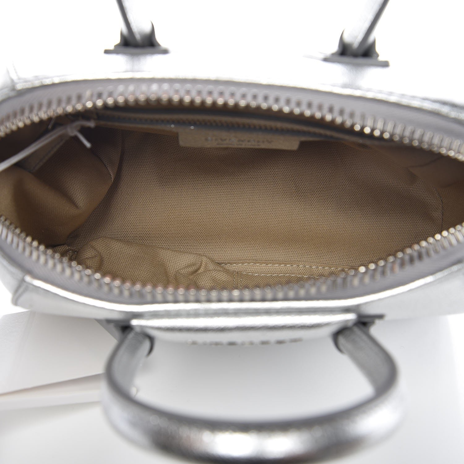 Givenchy Metallic Sugar Goatskin Mini Antigona Silver 6 of 8