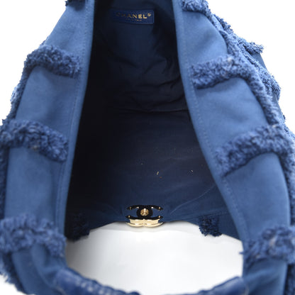 Chanel Cotton Canvas Large CC Embrace Hobo Navy 5 of 10
