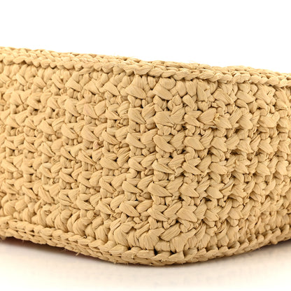 Prada Yarn Raffia Effect Crochet Striped Re-Edition 2005 Shoulder Bag Naturale Petalo 8 of 11