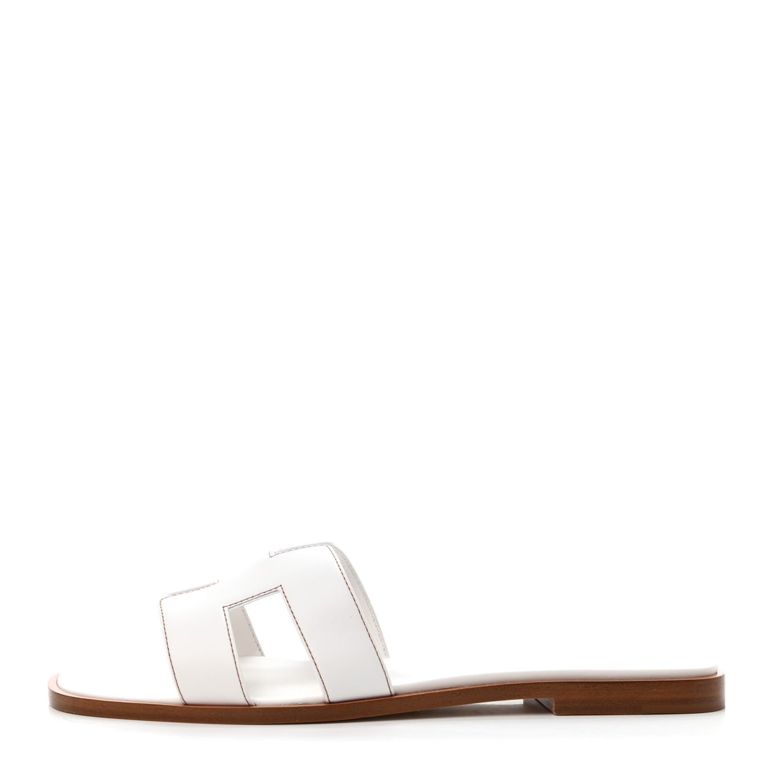 Hermes Box Calfskin Oran Sandals 39 White 1 of 4