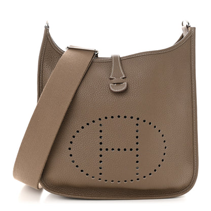 Hermes Taurillon Clemence Evelyne III PM Etoupe 1 of 11