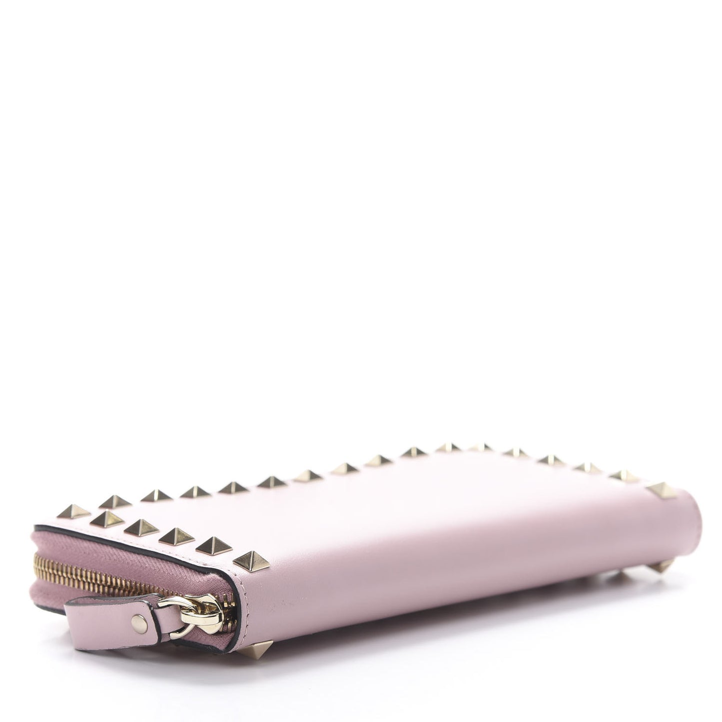 Calfskin Rockstud Zip Around Wallet Cipria