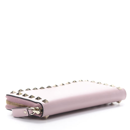 Valentino Garavani Calfskin Rockstud Zip Around Wallet Cipria 4 of 9