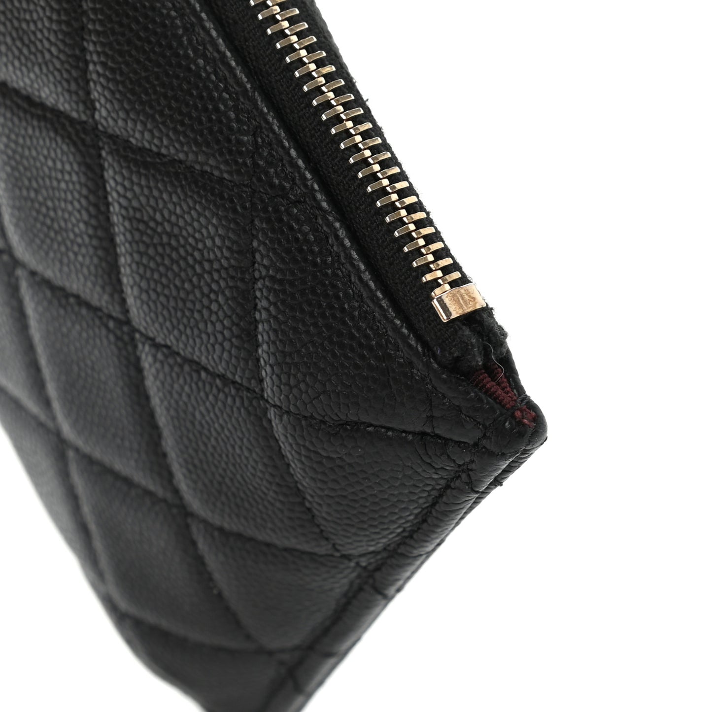 Caviar Quilted Classic Flat Wallet Pouch Black