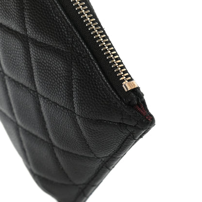 Chanel Caviar Quilted Classic Flat Wallet Pouch Black 9 of 12