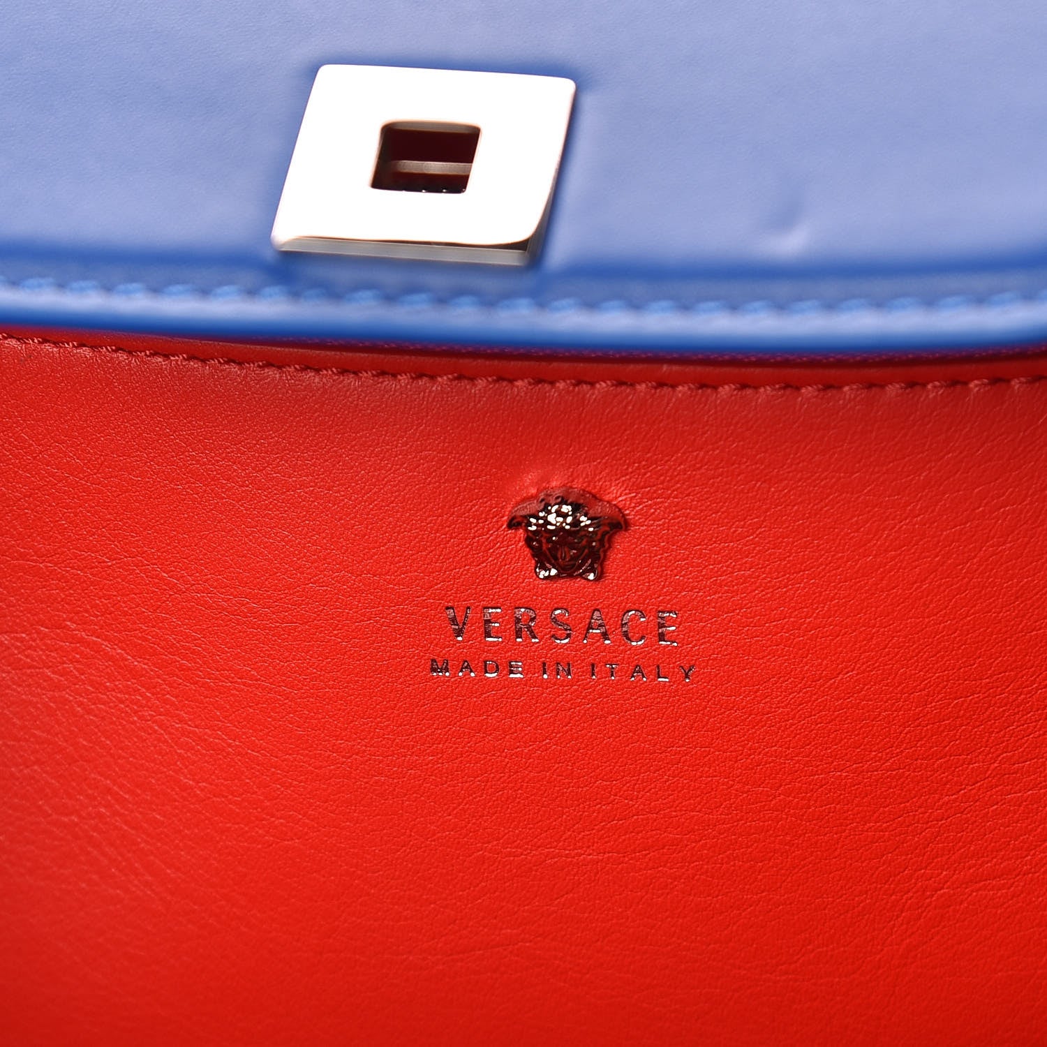 Versace Vitello Palazzo Empire Bag Red Blue Black 10 of 15