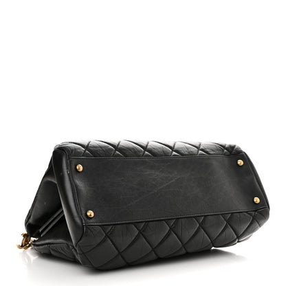 Chanel Aged Calfskin Large Just Mademoiselle Bowling Bag Black 4 of 12