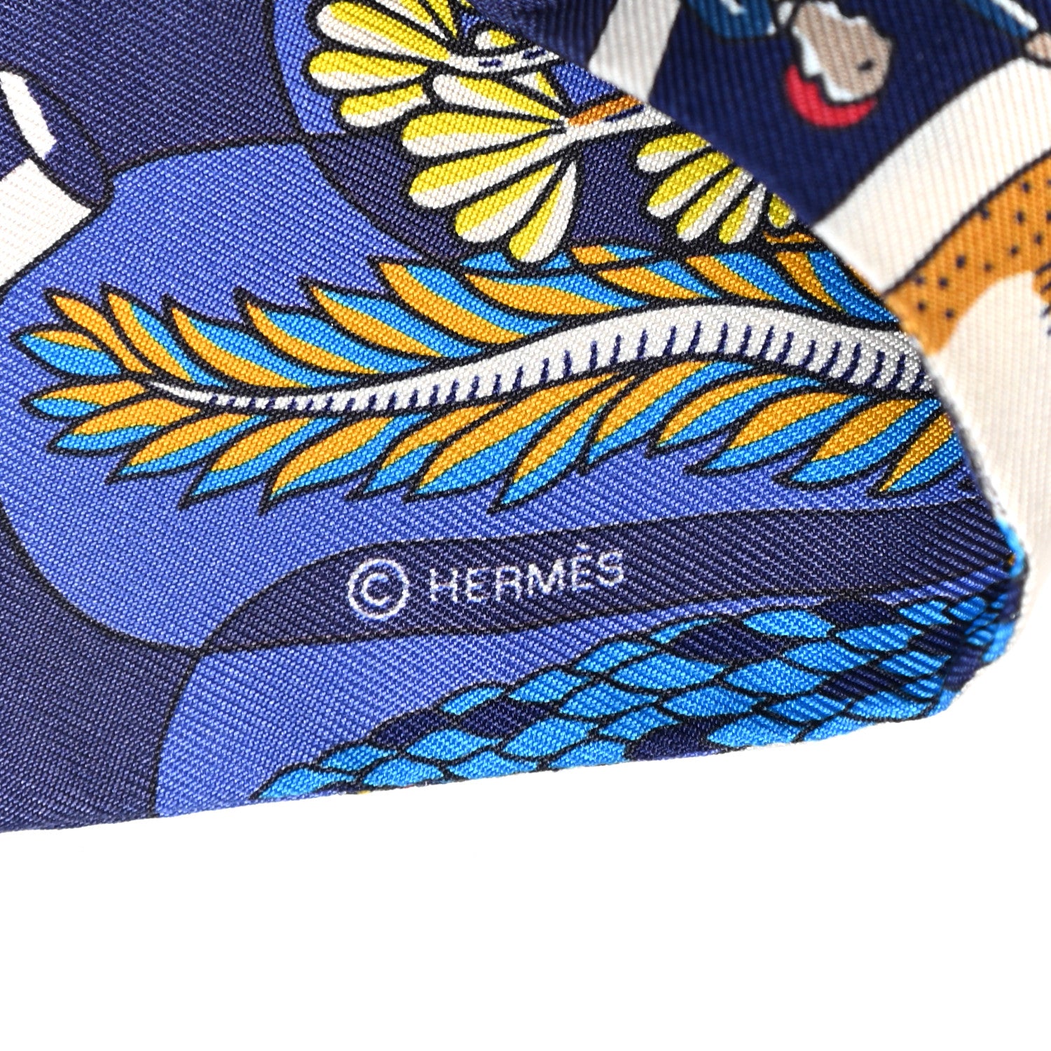 Hermes Silk Exposition Universelle Twilly Bleu Jaune Vif Rouge 2 of 3