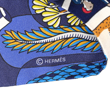 Hermes Silk Exposition Universelle Twilly Bleu Jaune Vif Rouge 2 of 3