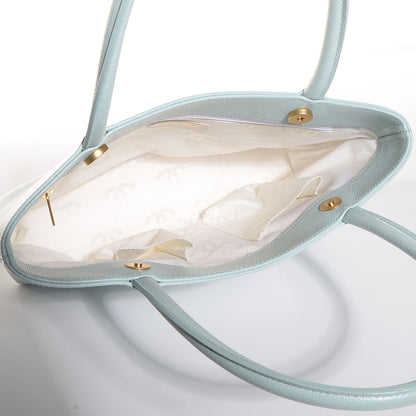 Chanel Caviar CC Tote Light Blue 5 of 7