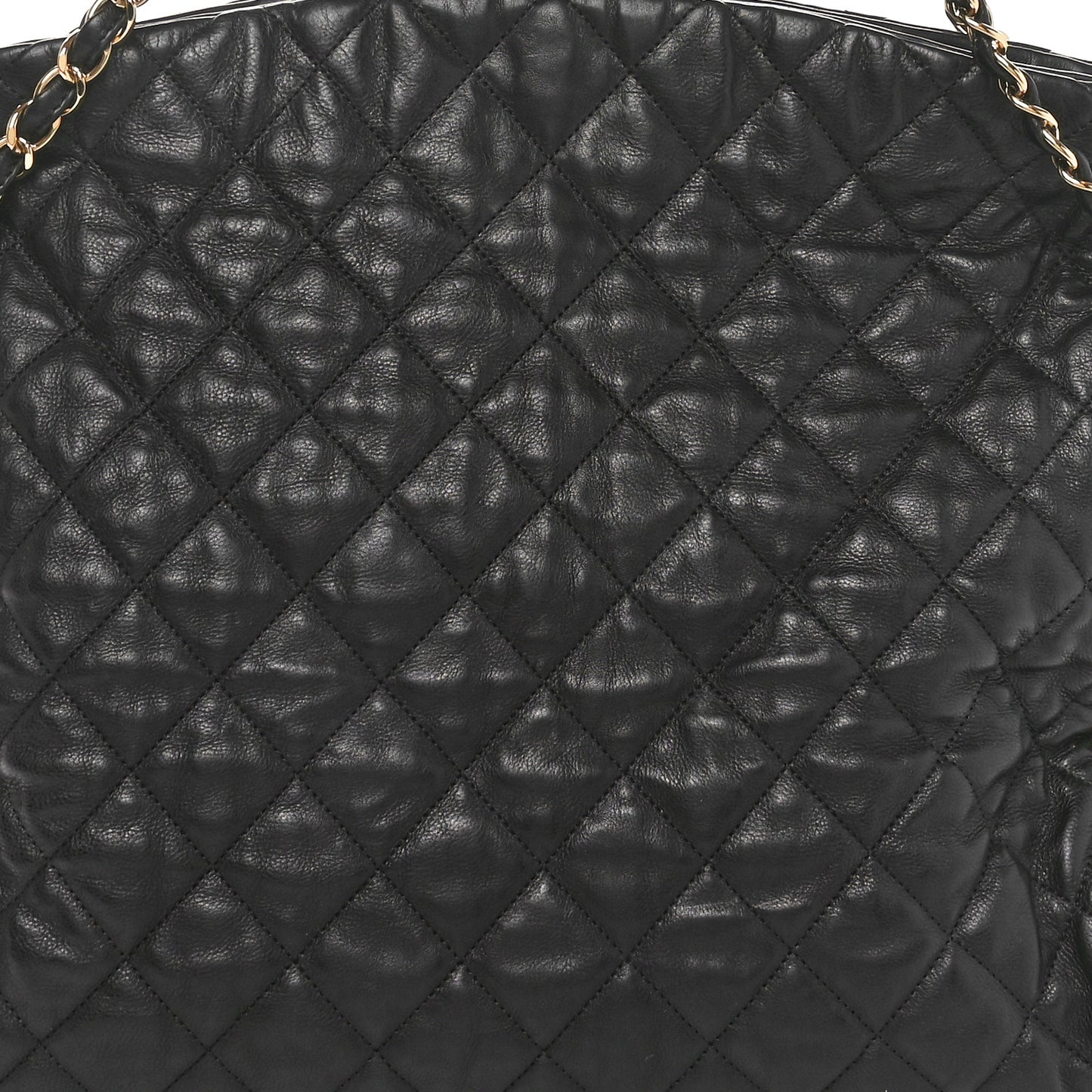 Calfskin Quilted Large Chain Me Hobo Black