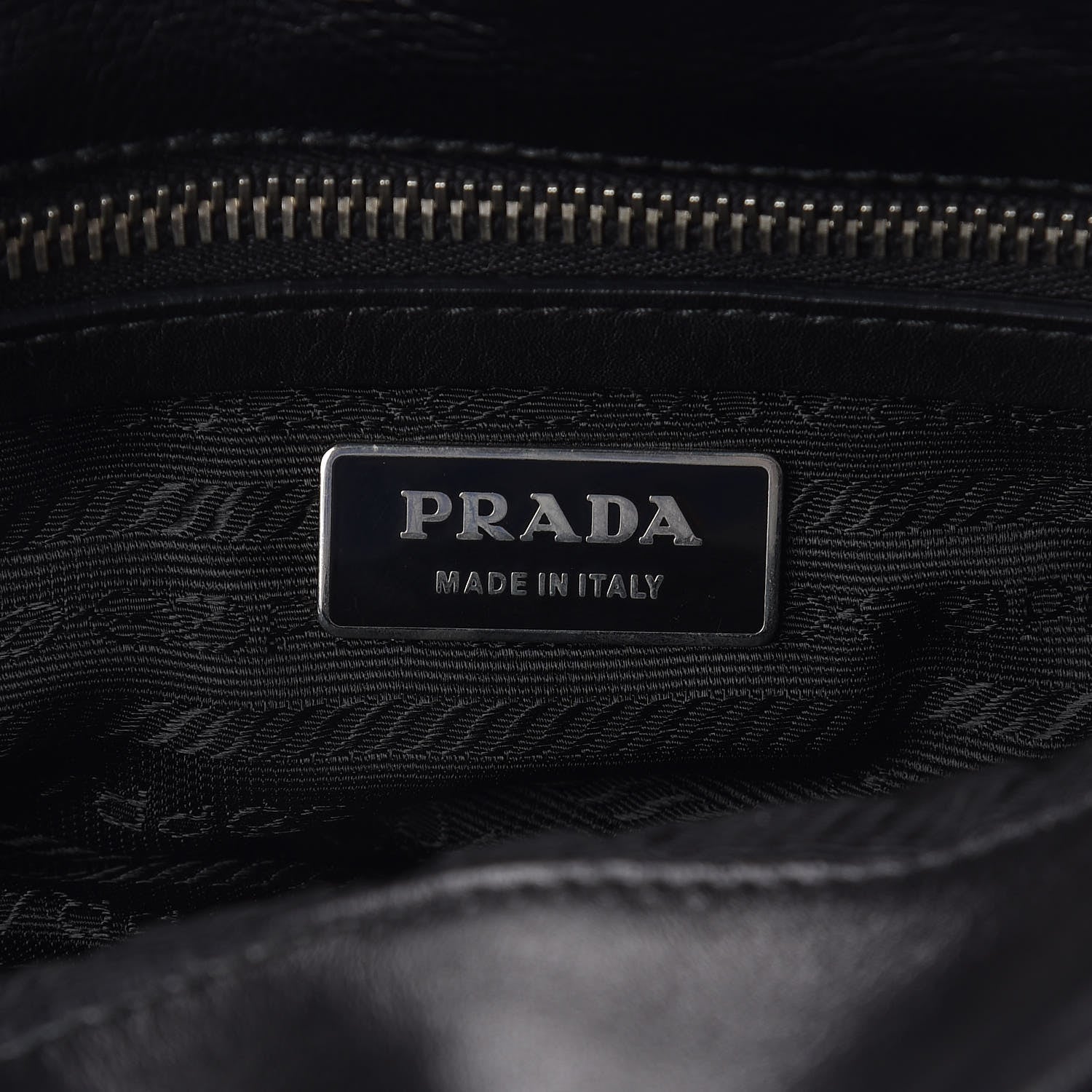 Prada Tessuto Nylon Vitello Foldover Pushlock Satchel Black 6 of 9