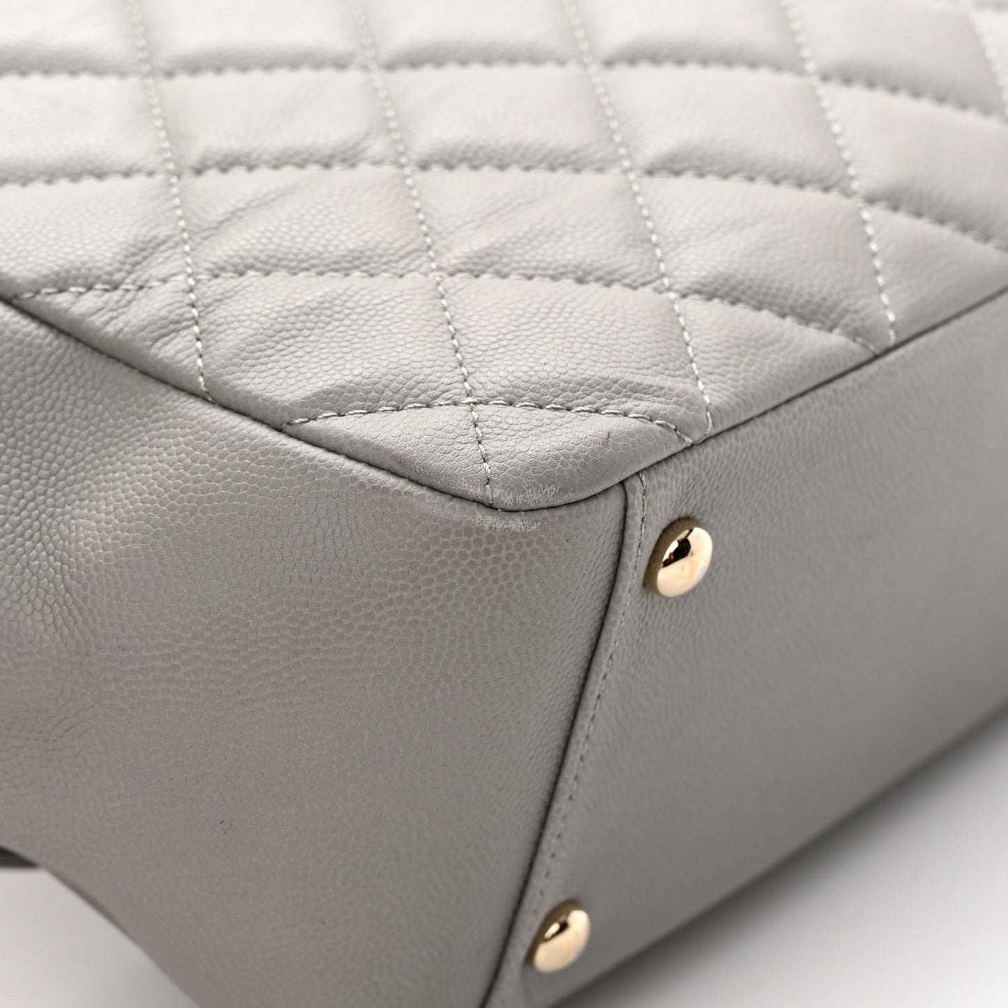 Caviar Quilted Large Business Affinity Flap Grey