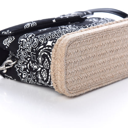 Saint Laurent Cotton Bandana Y Quilted Monogram Toy Loulou Crossbody Bag Black White 8 of 10