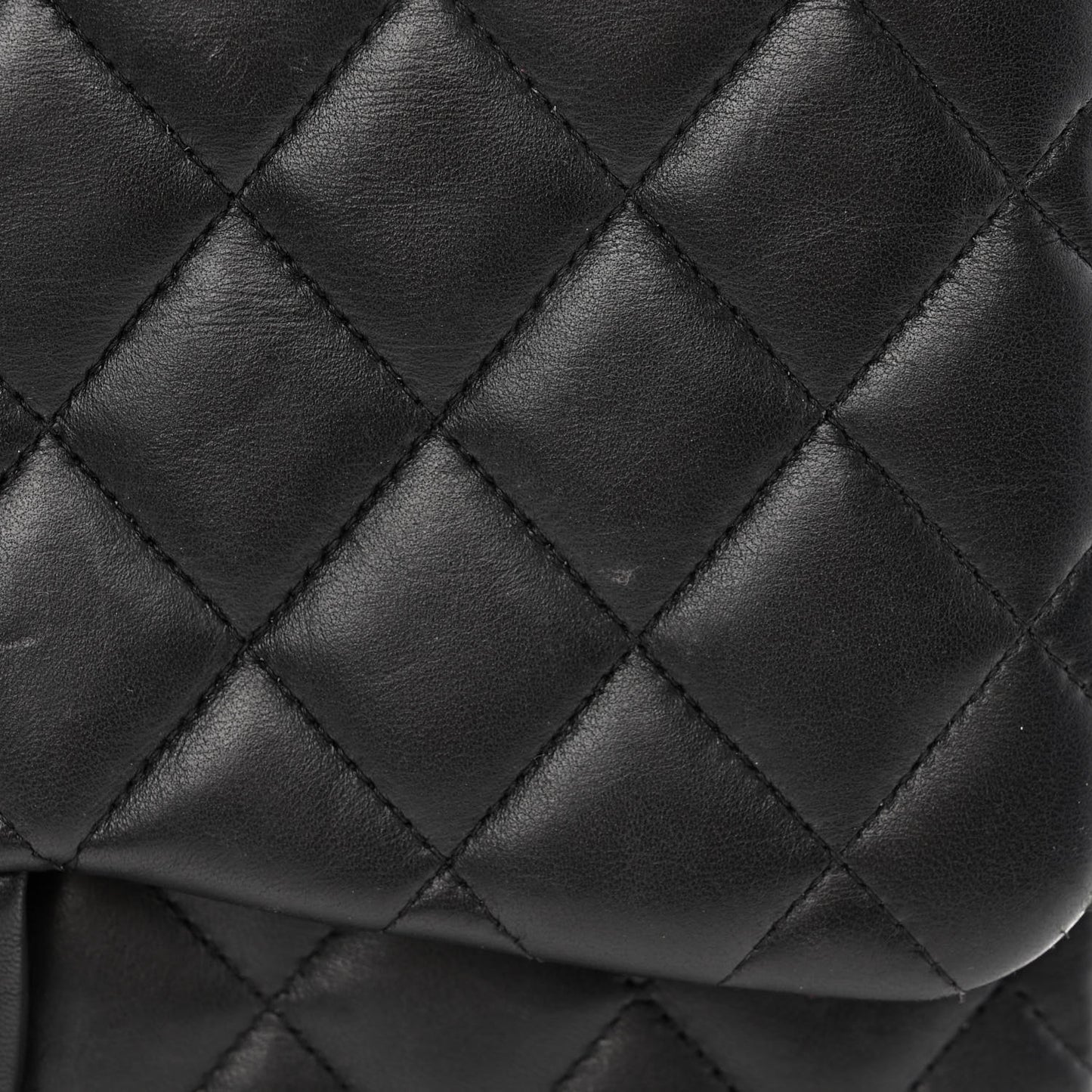 Lambskin Quilted Jumbo Double Flap Black