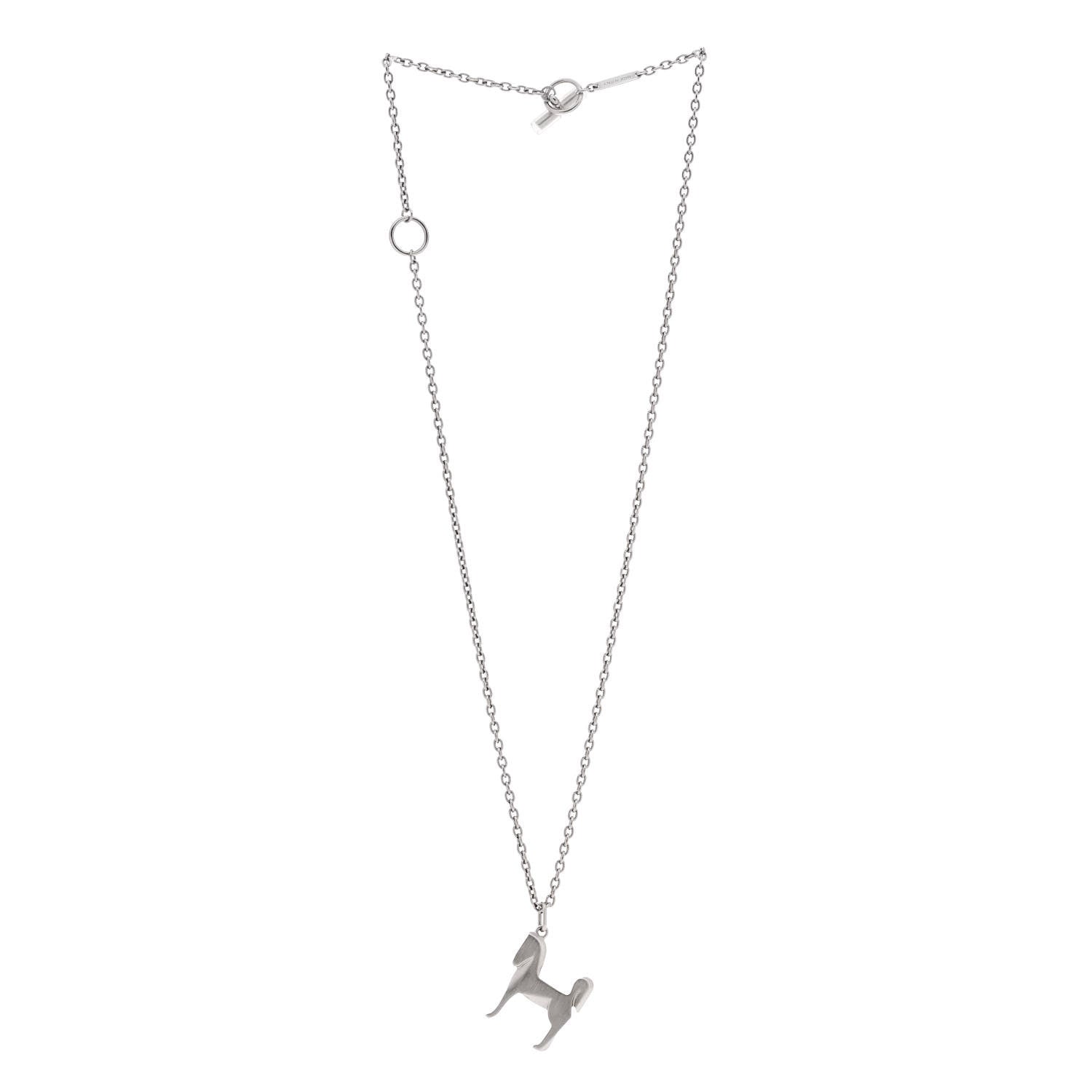 Hermes Palladium Panache Pendant Necklace 3 of 7