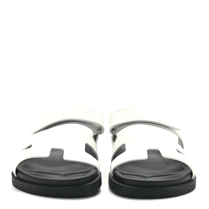 Hermes Calfskin Womens Chypre Sandals 38.5 White 2 of 9
