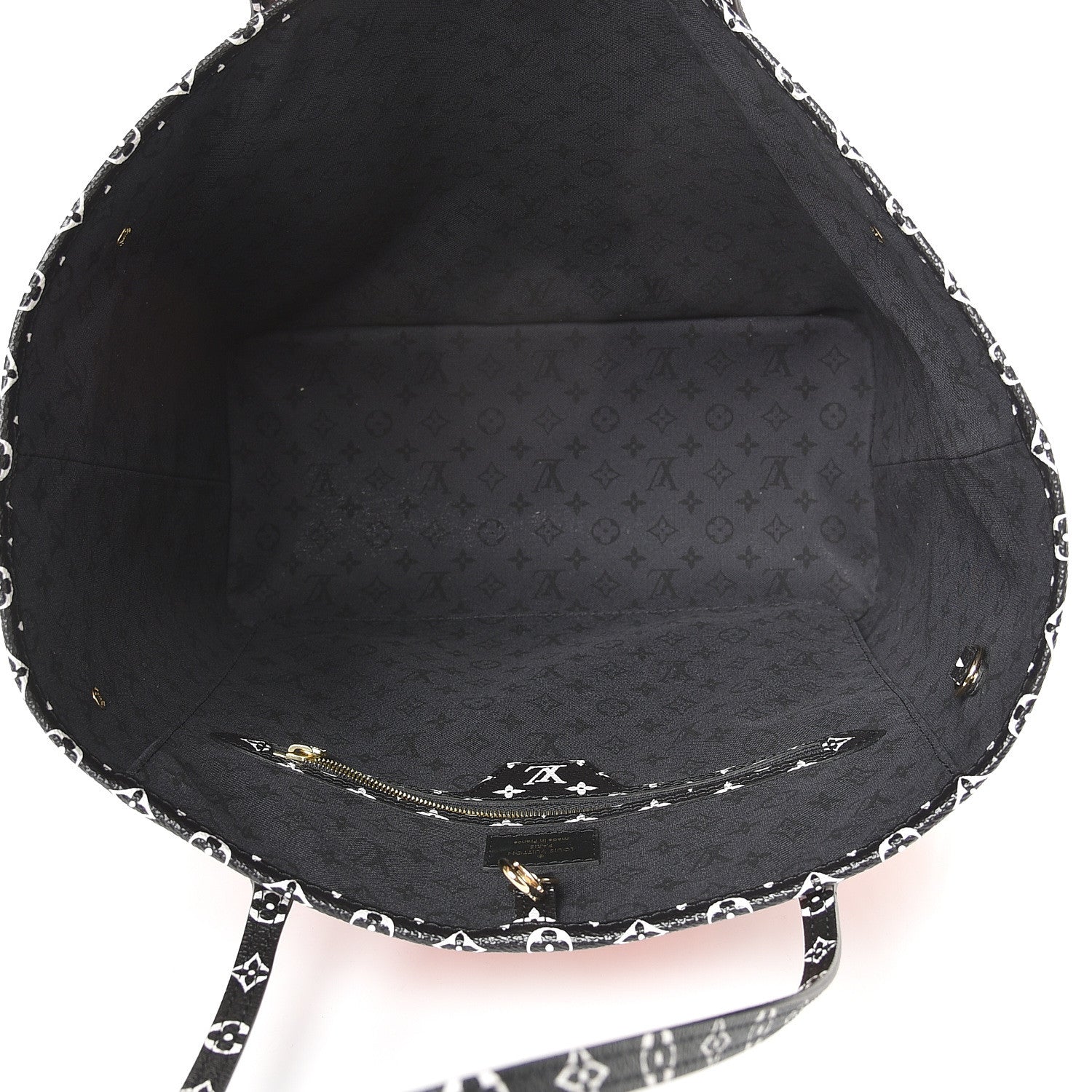 Louis Vuitton Monogram Giant Crafty Neverfull MM Creme Rouge Black 4 of 9