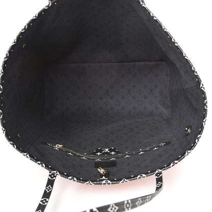 Louis Vuitton Monogram Giant Crafty Neverfull MM Creme Rouge Black 4 of 9