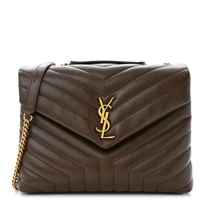 Saint Laurent Calfskin Y Quilted Monogram Medium Loulou Chain Satchel Faggio 1 of 14
