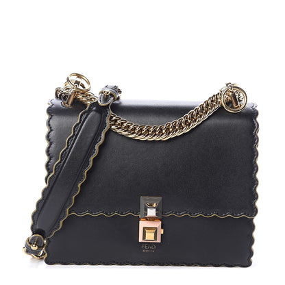 Fendi Vitello Liberty Scalloped Studded Small Kan I Shoulder Bag Black 1 of 7