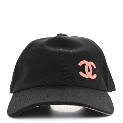 Chanel Cotton CC Cap Hat Black Coral 3 of 8