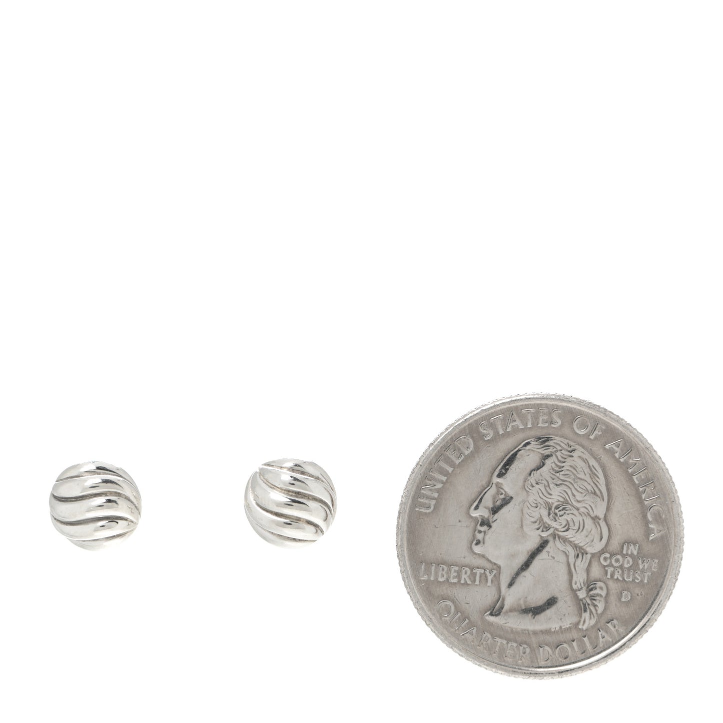 Sterling Silver 8mm Sculpted Cable Stud Earrings