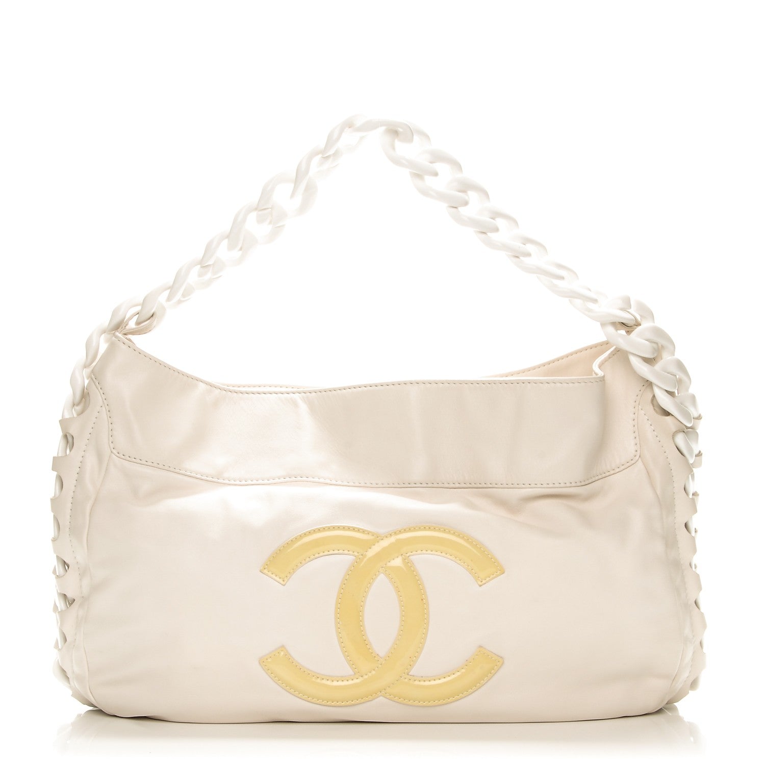 Chanel Calfskin Modern Chain Rhodoid Hobo White 1 of 7