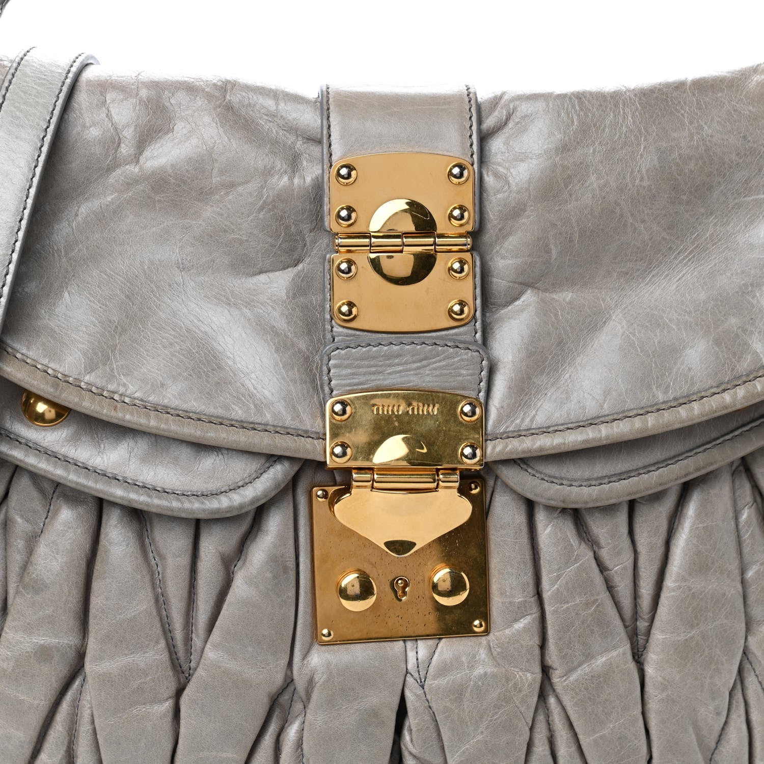Miu Miu Nappa Matelasse Coffer Hobo Fumo 9 of 9