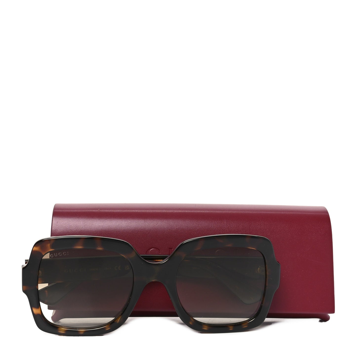 Acetate Square Frame Sunglasses GG1337S Havana