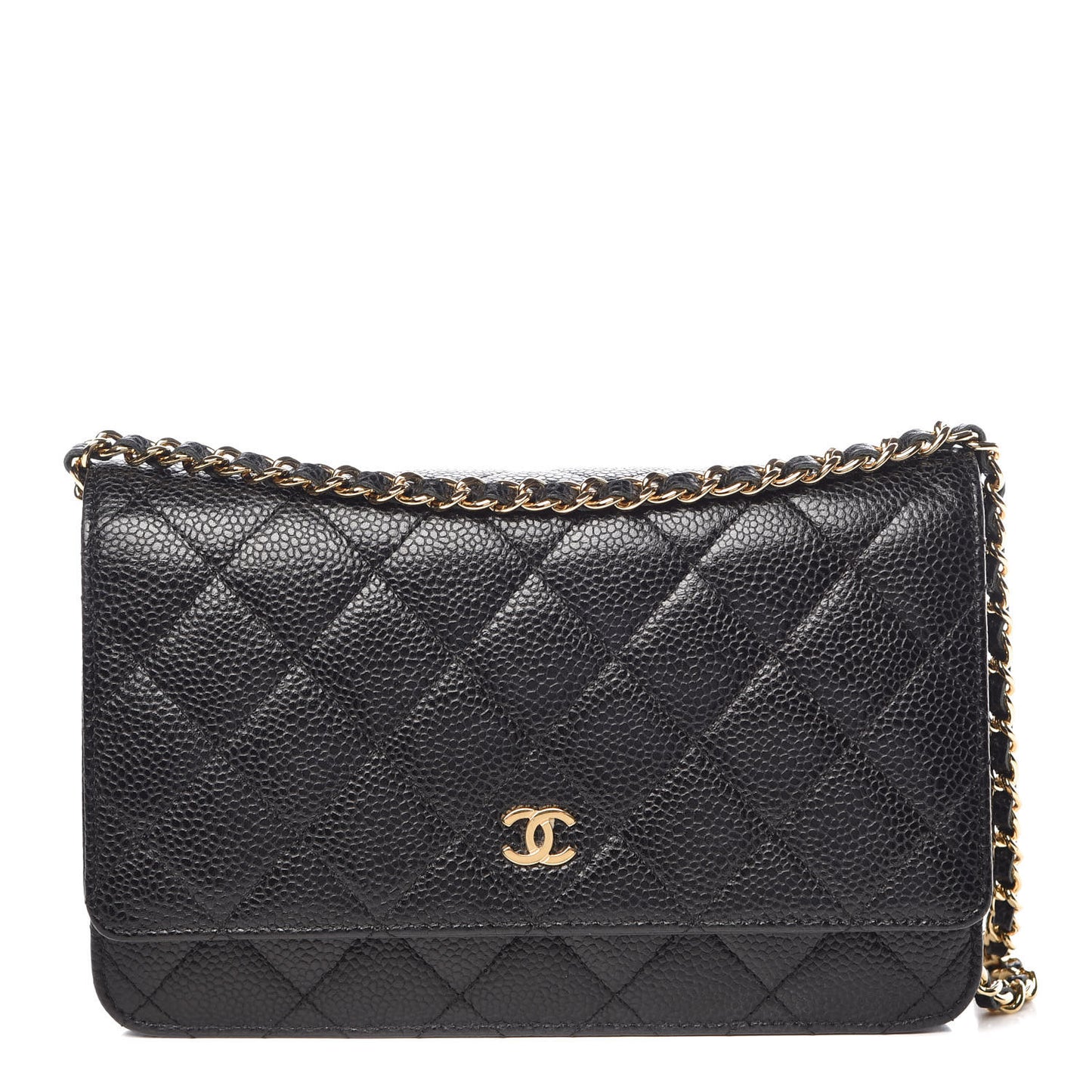 Caviar Quilted Wallet On Chain WOC Black