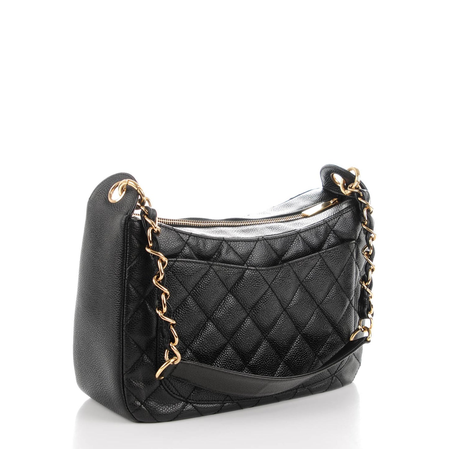 Caviar Quilted Hobo Black