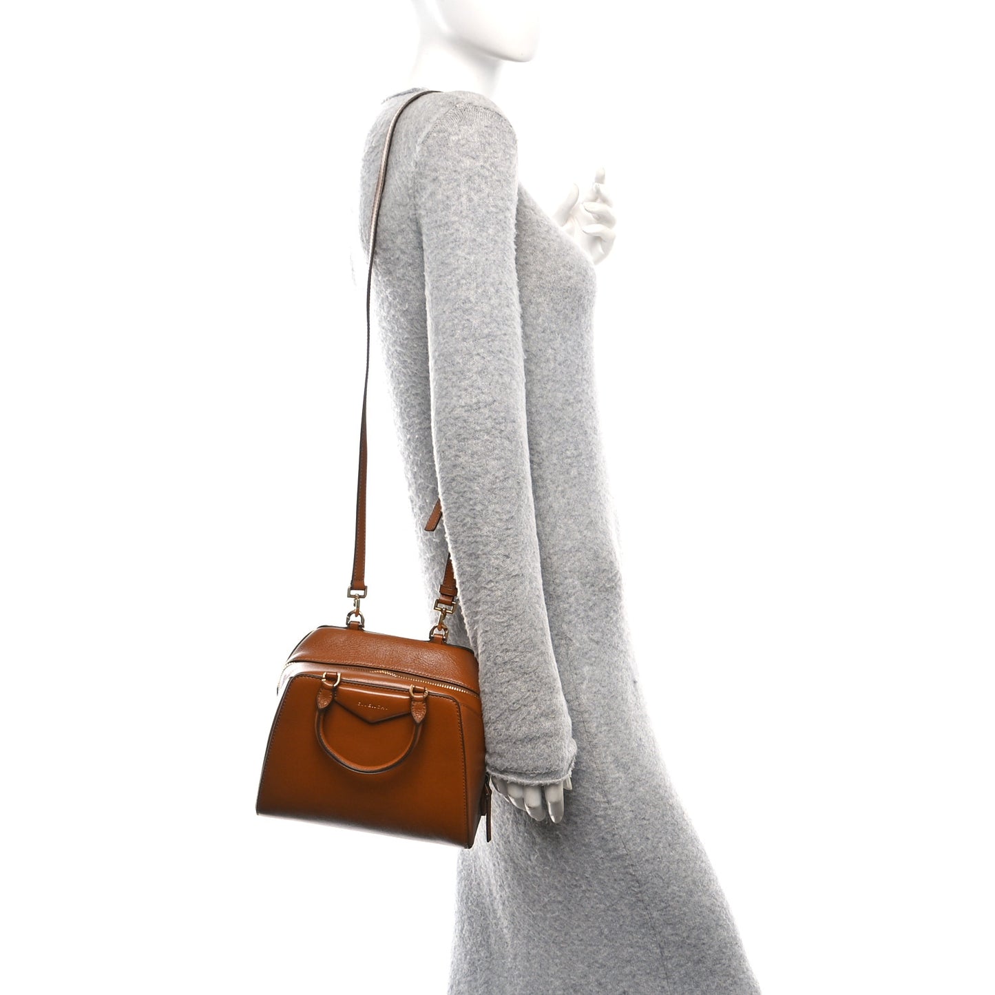 Tumbled Buffalo Mini Antigona Cube Bag Soft Tan