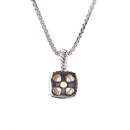 David Yurman Sterling Silver Diamond Citrine 7mm Petite Albion Pendant Necklace 6 of 6