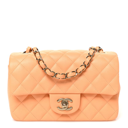 Chanel Lambskin Quilted Mini Rectangular Flap Light Orange 1 of 11